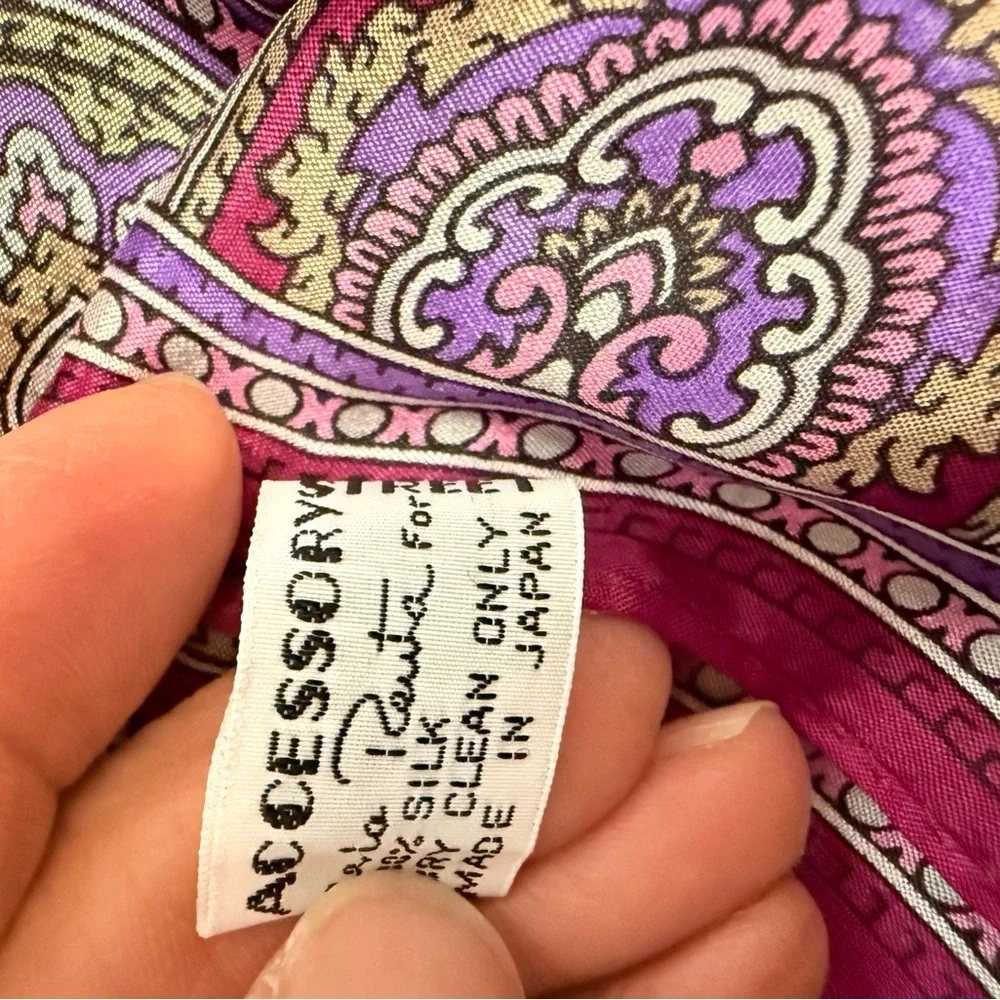 Elegant Paisley Silk Scarf - Purple and Red ( almost maroon)